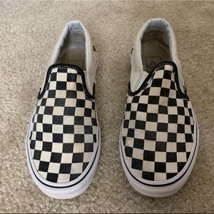 Checkered slip on vans